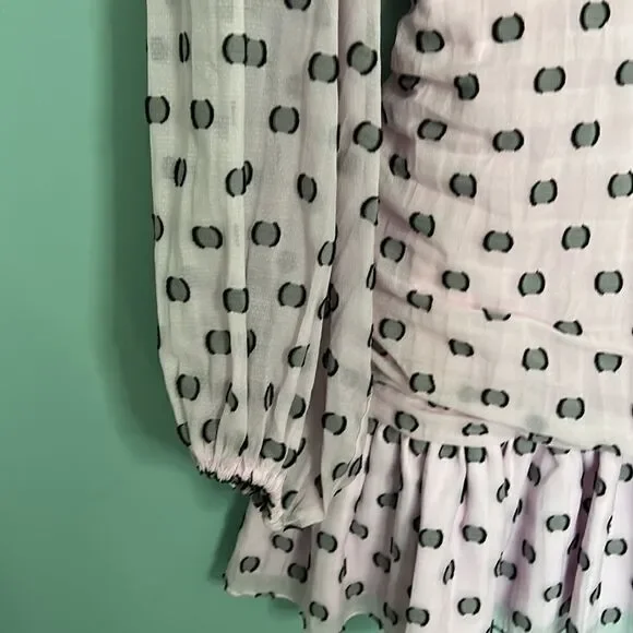 KeepsakeShort Dots Casual Style A-line Flared V-Neck Cropped NWT